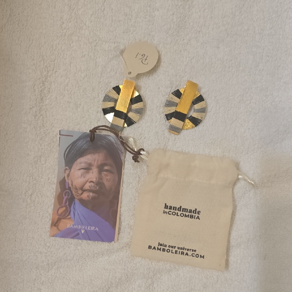 Gold and Black Earrings